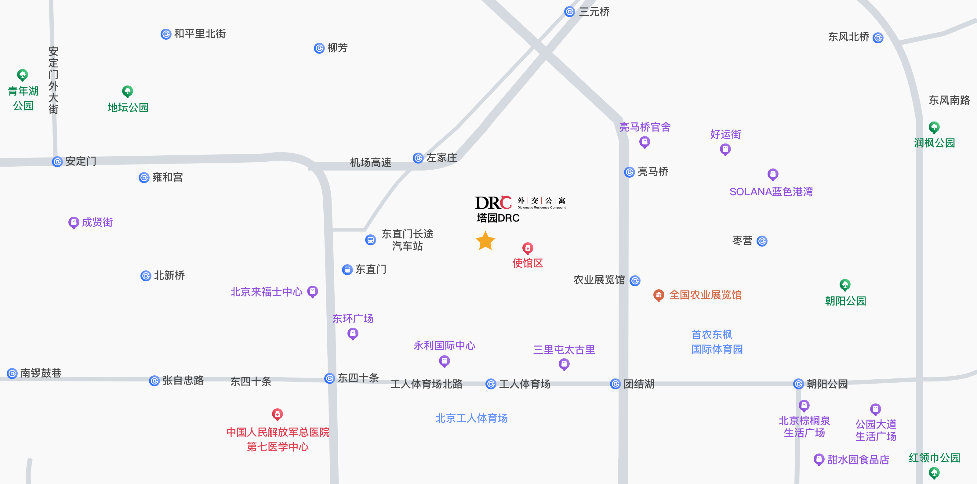 塔园外交公寓周边
